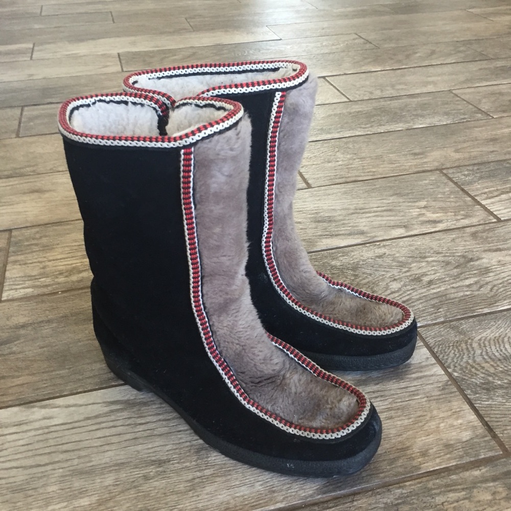 YODELERS Sherpa Suede Apre Ski Snow Boots 8.5